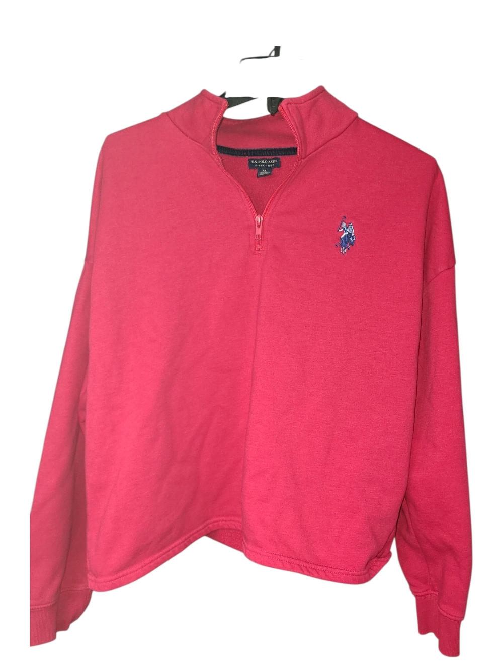 U.S. Polo Assn. Pink Quarter-Zip Pullover Sweatshirt